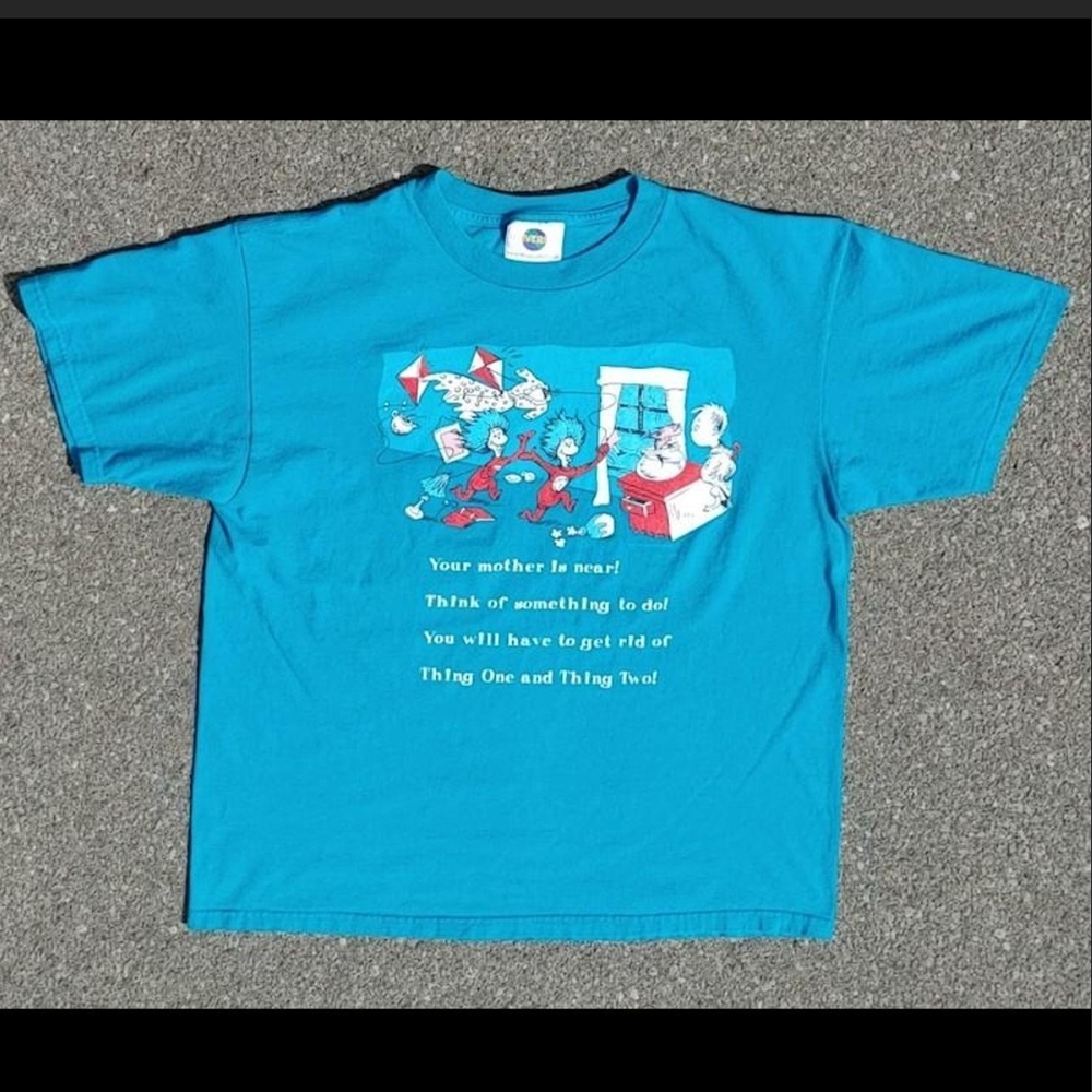 ​Vtg 2000s Universal Studios Dr Seuss Double Sided Print T-Shirt Large